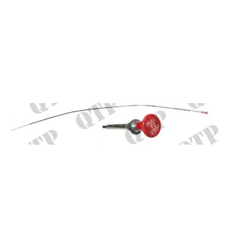 Stopper Cable 1.5mtr - Red Knob - Thread Diameter: 9.70mm, Overall Length: 1550mm, Outer Cable: 1260mm - 1031R