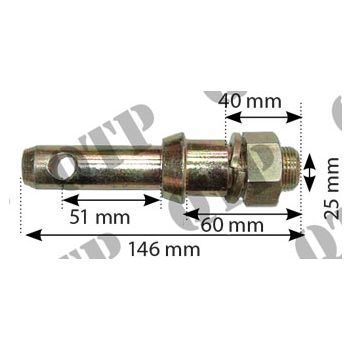 Implement Pin Cat 1 - 7/8" UNF - PACK OF 2 - PRICE PER UNIT - 1246