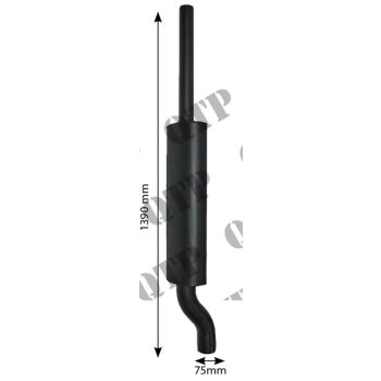 Massey Ferguson Exhaust 595 698 Black – Heat Resistant Black Size: 138 x 60 x 22.5cm - 1612260