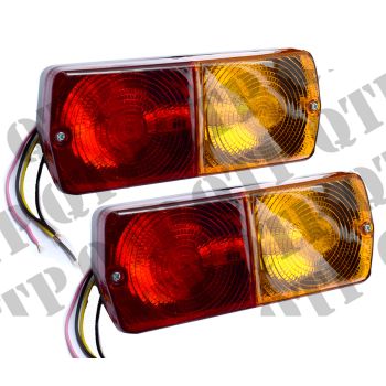 Rear Combination Lamp 12v Flat PAIR - 1716