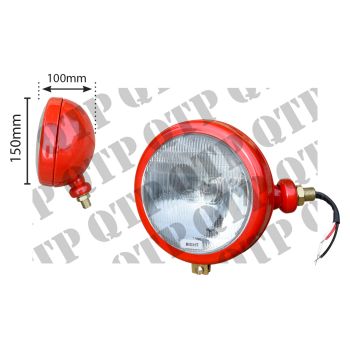 Massey Ferguson Head Lamp Red 35 RH Plain Lens - RH - 12 Volt - 45/40 Watt - 1732