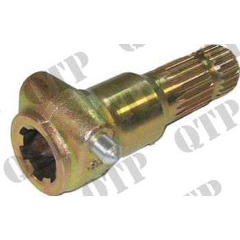 Quick Release PTO Adaptor - Quick Release, Length: 6. 1/2" (165mm), Female - Diameter 1. 3/8" x 6 Splines. Male - Diameter 1. 3/8" x 21 Splines. Increases length by 4. 3/4" (121mm). Up to 70 H.P. Finish: Zinc & Gold Passivate - 3071