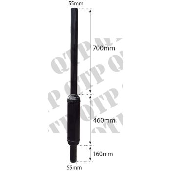 Massey Ferguson Exhaust 600 Vitreous Enamel - Size: 133.4 x 47 x 11cm - 3241E