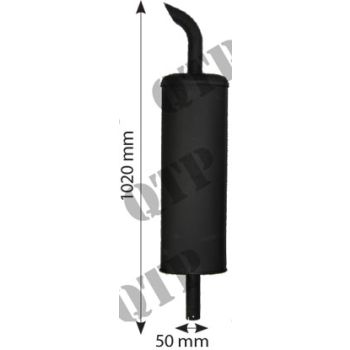 Exhaust Ford 6600 Swan Neck – Heat Resistant Black Size: 1020 x 50mm - 3246C