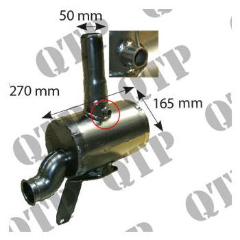 Exhaust Box Ford 7740 TS90 100 110 To Year - Size: 270mm x 165mm - 402333