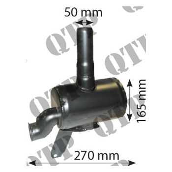 Exhaust Box Ford 7740 TS90 - 110 From 1997 - Size: 270mm x 165mm - 402334