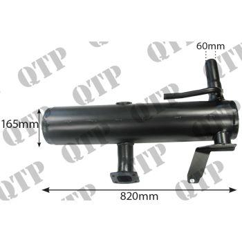 Exhaust Box Ford 7840 Non Turbo - Size: 820mm x 165mm - 403990