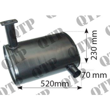 Exhaust Box Ford 8160 8260 M100 M115 TM115 - Size: 51mm x 23mm Heat Resistant Black - 41022