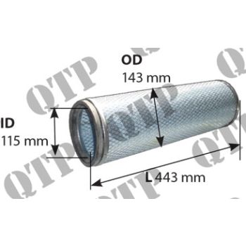 Air Filter Ford TW25 30 35 Inner - 41123