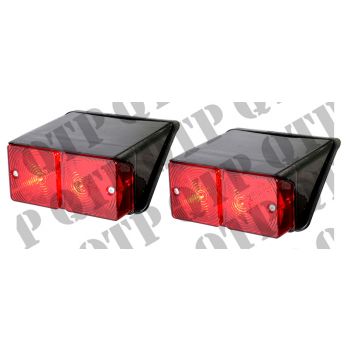 Rear Lamp Ford 1000 - Full Red Lens - PAIR - 41167