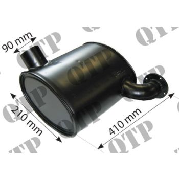 Exhaust Box Ford 8360 - 8560 TM125 TM160 - 210 x 410 x 90mm - 41558