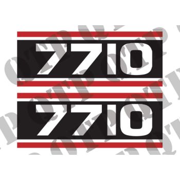 Decal Ford 7710 Super Q Cab Black & White x 2 - 41815
