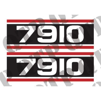 Decal Ford 7910 Super Q Cab Black & White x 2 - 41816