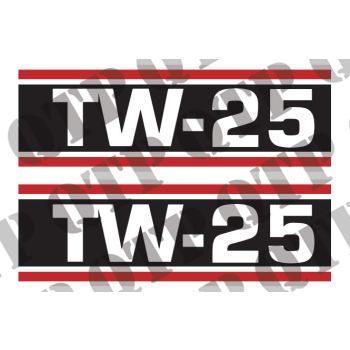 Decal Ford TW25 Super Q Cab Black & White x 2 - 41820