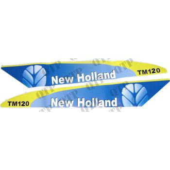 Decal New Holland TM120 Set Late Type White - 42005