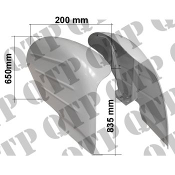 Mudguard Ford 2000 3000 // Pair - 16cm Extension, 26" From Axle to Top - 43225