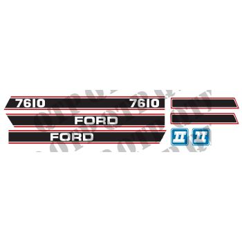 Decal Ford 7610 Force 2 Red & Black - 4483