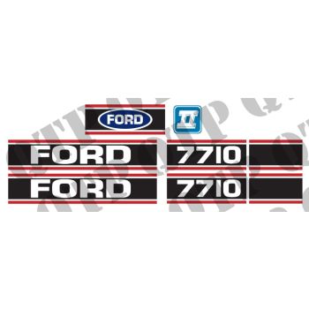 Decal Ford 7710 Force 2 Red & Black - 4491