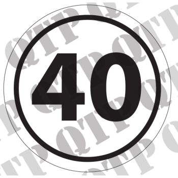 Decal 40kmph - 150mm Diameter - 53681