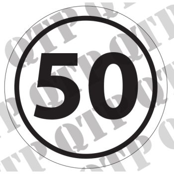 Decal 50kmph - 150mm Diameter - 53682
