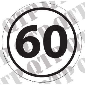 Decal 60kmph - 150mm Diameter - 53683