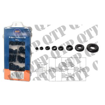 Rubber Grommet Kit 180pcs - 55346