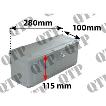 Massey Ferguson Tool Box Small Grey (280x115x100mm) - Size: 280mm x 115mm x 100mm - 61204