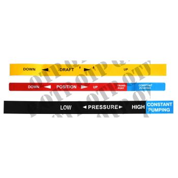 Massey Ferguson Decal 100 Lift Draft Pressure Control - Lift Control Draft Control - 3 Piece - 61789