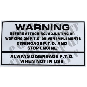 Massey Ferguson Decal Main PTO Warning Type - 62213