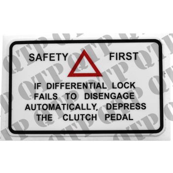 Massey Ferguson Decal 100 Safety Ref Differential Lock - 62215