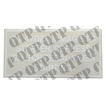Massey Ferguson Decal 100 Starter Protection - Depress Clutch - 62220