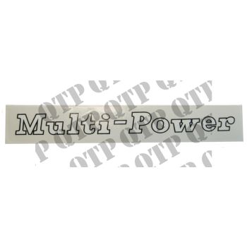 Massey Ferguson Decal Multipower 135 - 148 - Multipower, White Letters on a Transparent Background - 62275