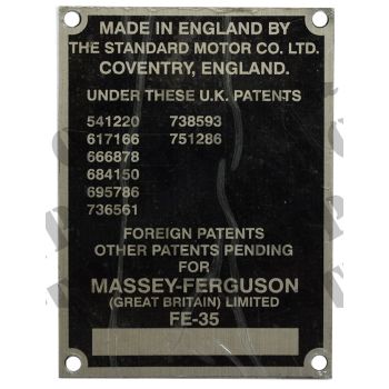 Massey Ferguson Tractor Badge - FE 35 - 62461