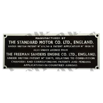 Tractor Badge 20 D - I.D. Plate - Freeman - 62502