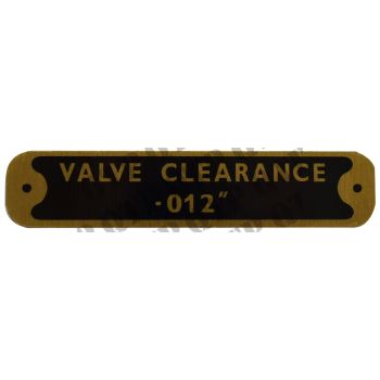 Tractor Badge 20 D - Valve Clearance - 62504