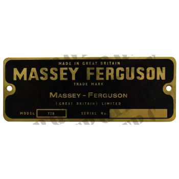 Commisioning Plate Massey Ferguson Gold & Bla - 62757
