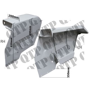 Massey Ferguson Mudguard 135 & Box 820mm Narrow 300mm PAIR - 63299