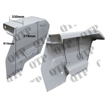 Massey Ferguson Mudguard 165 178 188 Square 31" c/o Tool Box - c/o Tool Box, Square - Size 31" - 63300