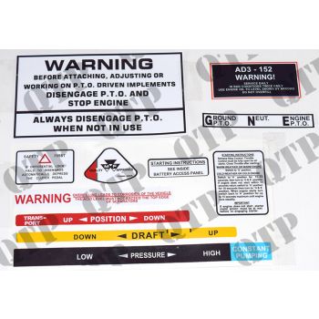 Massey Ferguson Decal Kit 100 Series Warning & Operations - 63466