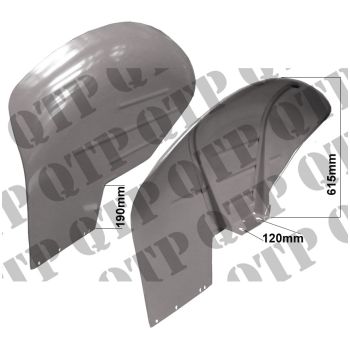 Massey Ferguson Mudguard 35X 190mm Red c/w Weld Bracket Pair - 64431